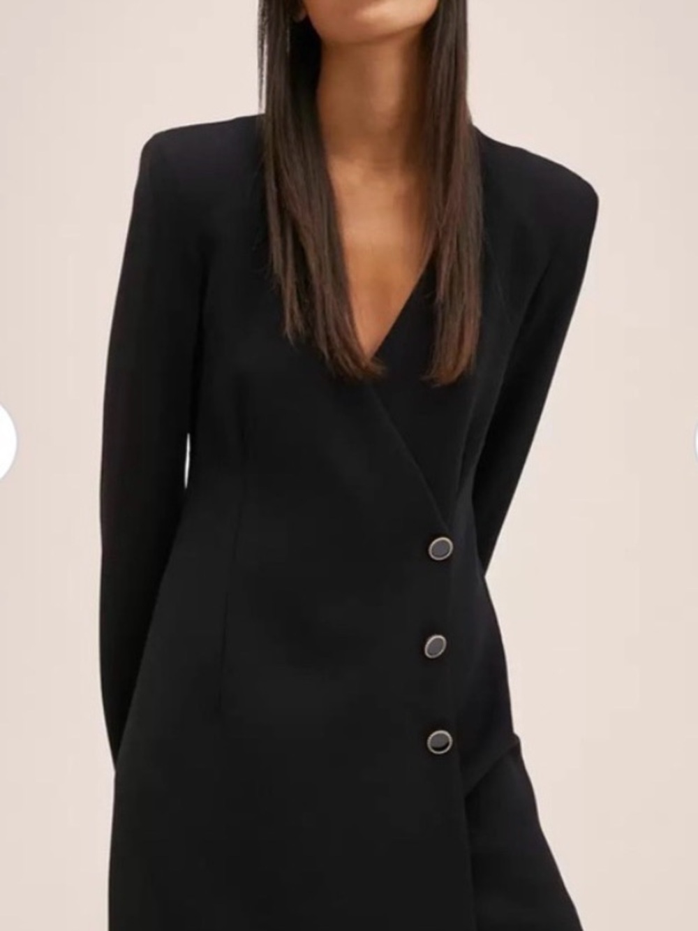Mango Black Double-Breasted Blazer Dress